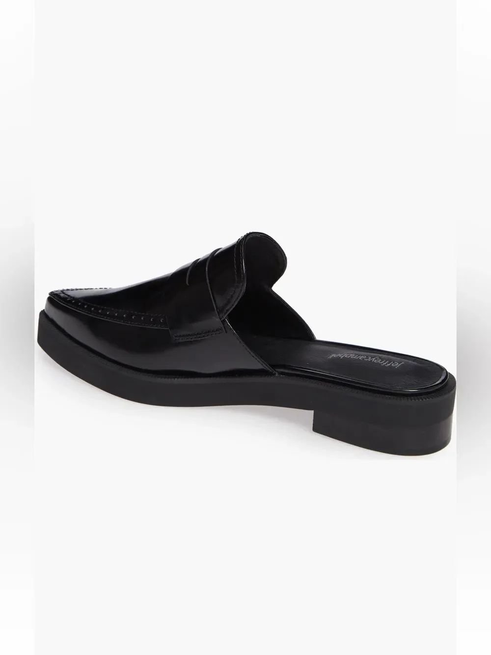 NIB Jeffrey Campbell Black Patent Leather Penny Loafer Mule - Finkman - 9.5 - Picture 2 of 12
